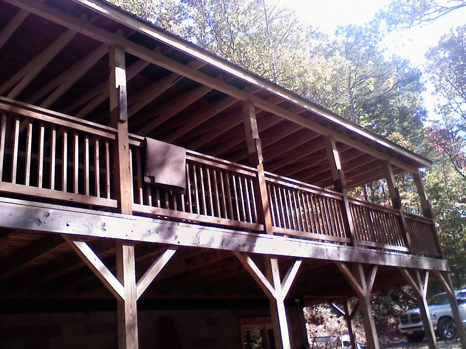 Timber framing under a new elevated porch and deck — Roof Leak Repair in Vaughan by Roofing Brothers